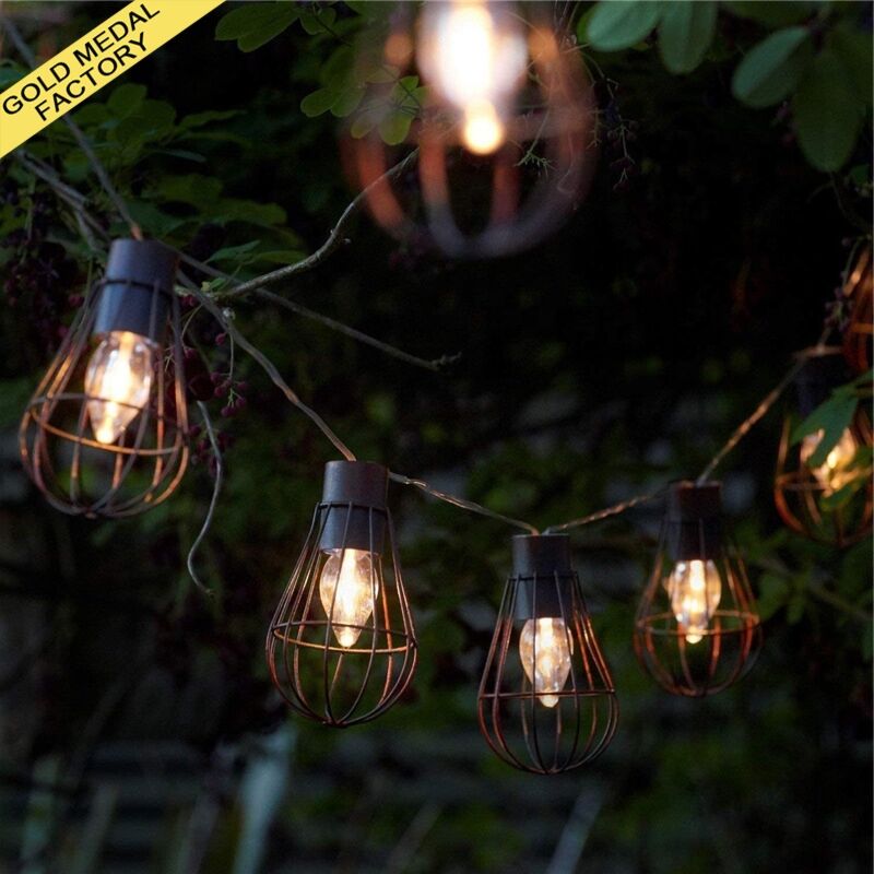Solar Lights Outdoor Garden Decorative Lamp Iron Metal Lantern Linterna Fairy String Light Garden Stringlight Led Solar Lights