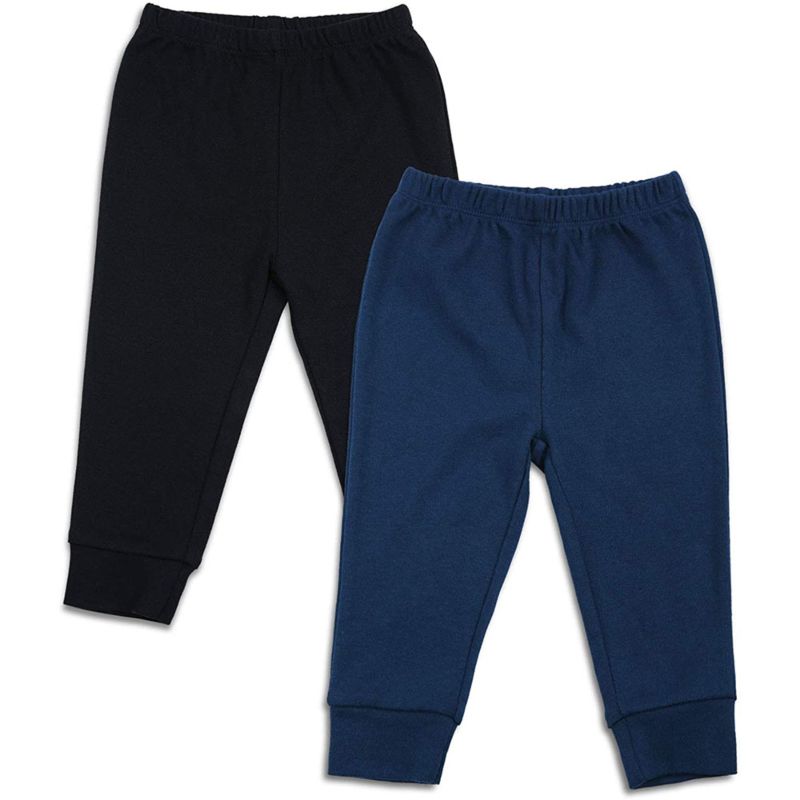 Solid Baby Sweatpants, Unisex Baby Toddler Cotton Crawling Pants for Newborn Boys Girls Pack of 2