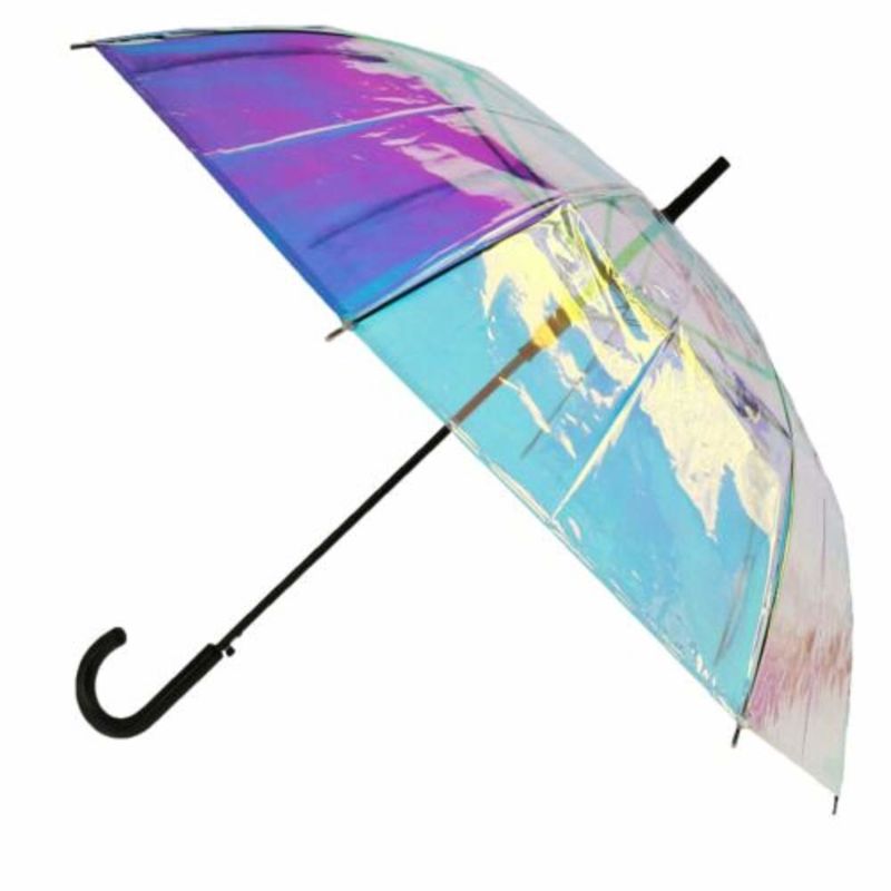 Special Poe Transparent Changing Color Iridescenct Poe Holographic Umbrella