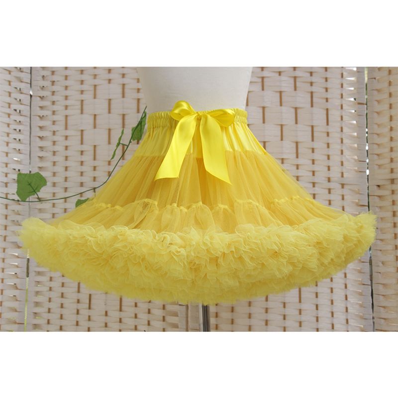 Special Polyester Knitted Breathable Sweet Solid Color Chiffon Girl Skirt