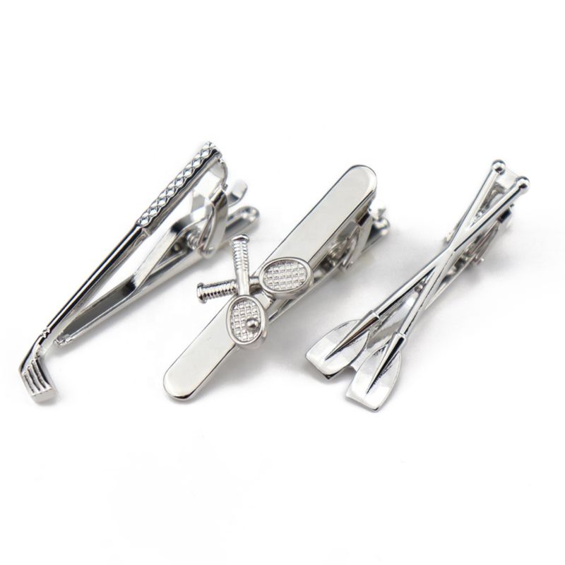 Sports Facilities Men Silver Copper Enamel Designs Engravable Tie Bar Pin for Suit