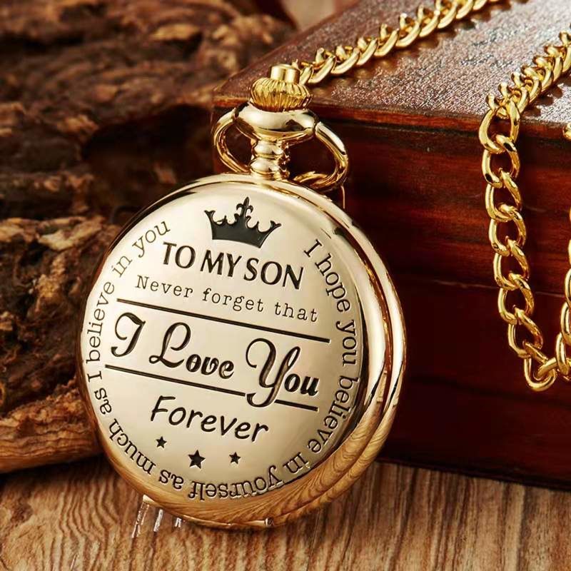 Spot Pocket Watch Parents Gift Pocket Watch Cool Pendant Clock Retro Golden Casual Pocket Watch