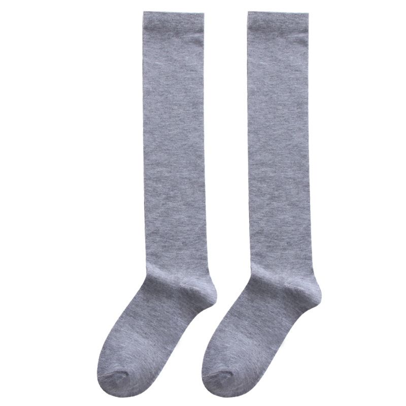 Spring and Autumn Slouch Socks Knee-Length Stockings Ladies Classic Black and White Gray Calf Socks