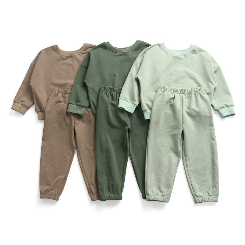 Spring Autumn Thin Fleece Clothing Korean Style Kids Clothing Tracksuits Two Piece Set