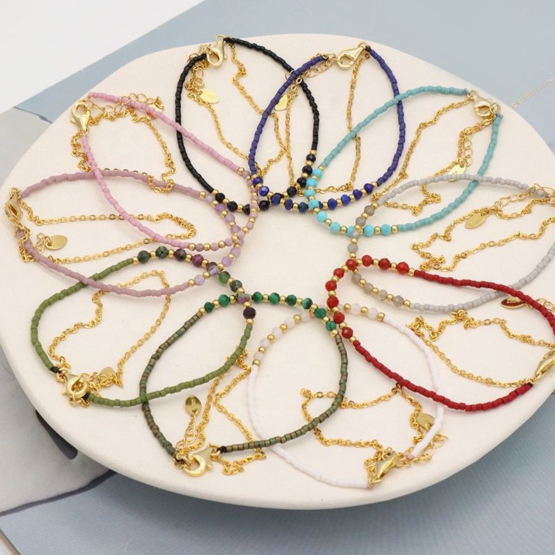 Spring Woman 925 Sterling Silver Natural Stone Bracelet Handmade Miyuki Gemstone Beads Bracelets