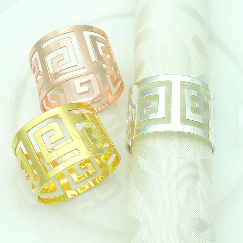 Stainless Steel Gold and Silver High-End Wedding Banquet Decorations Napkin Ring