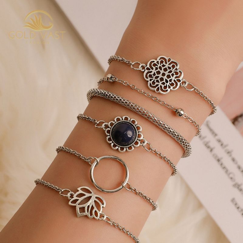 Stainless Steel Gold Plated Bracelets & Bangles Bracelets Sets Alloy Charm Bracelet in Zinc Alloy Jewelry Bijou Bijoux Or