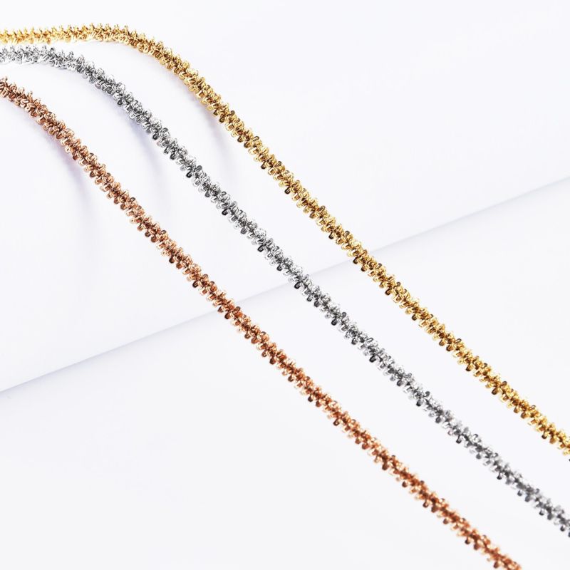 Stainless Steel Gold Silver Color Cauliflower Cobra Chain Necklace for Girl Jewelry