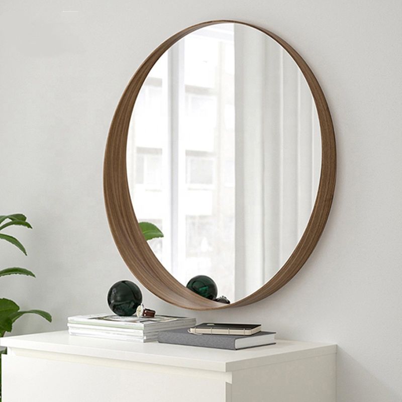 Stockholm Minimalist Metal Frame Hotel Home Bathroom round Wall Decorative Mirror with Storage Shelf