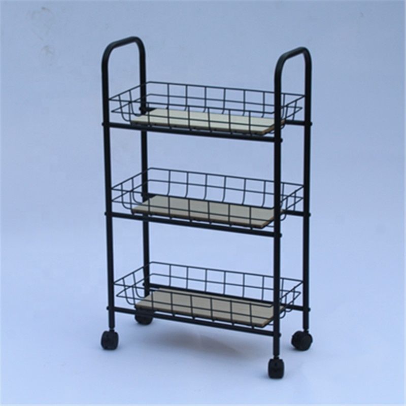 Storage Wire Shelving 3 Layer Shelf Trolley Kitchen Island Cart