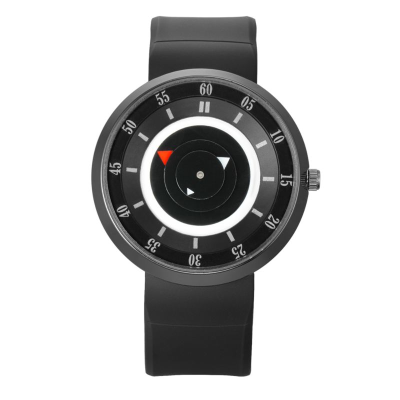 Style Famous Rubber Strap Retro Silicone Watch Ring Dial Black White Pink Blue Unisex Wristwatches Other Watch