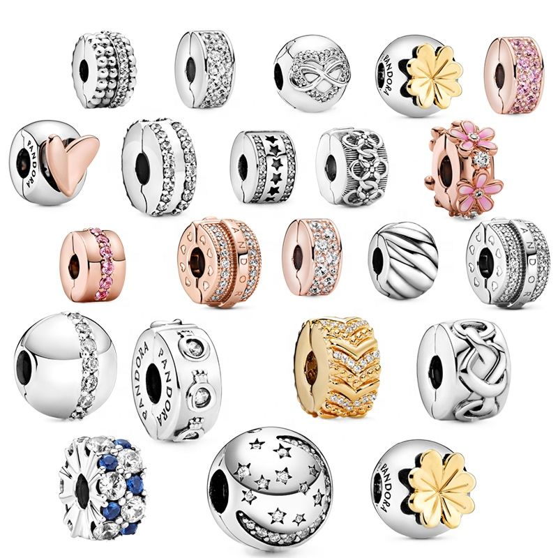 Style Ladies Jewelry S925 Silver Fit Pandoraer Fixed Clip Charm Bracelet Diy