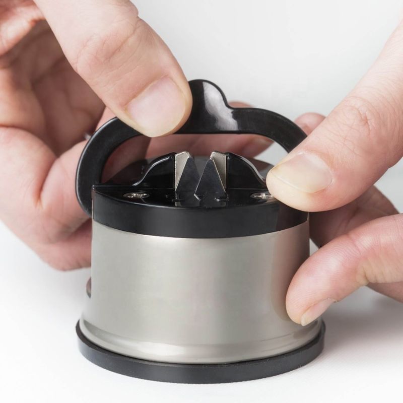 Style Professional Portable Edge Safety Mini Kitchen Knife Sharpener with Suction Pad