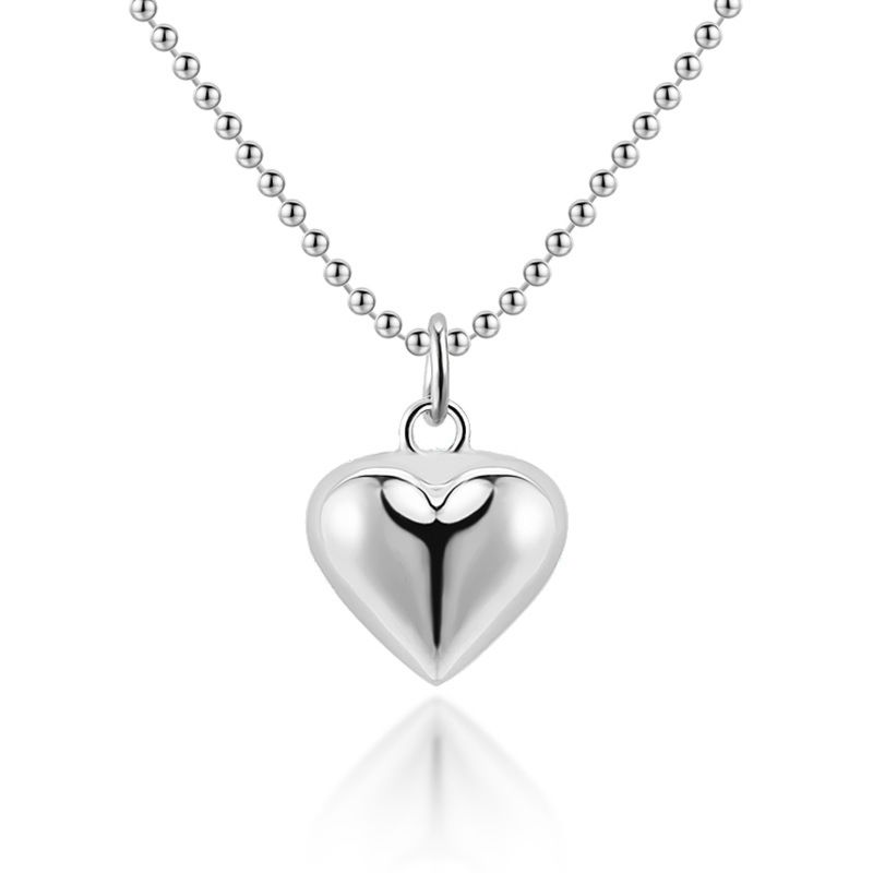 Style S925 Sterling Silver Collarbone Chain Necklace Love Heart Necklet for Women