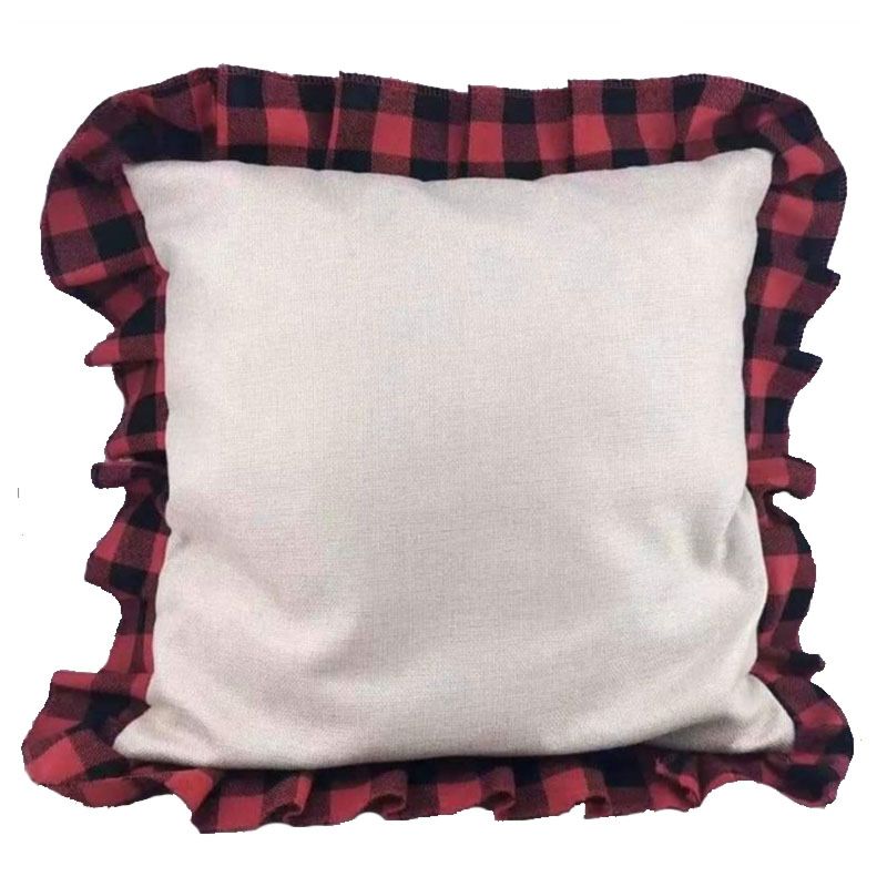 Sublimation Red and Black Buffalo Plaid Pillow Cover 16 X 16 Inch