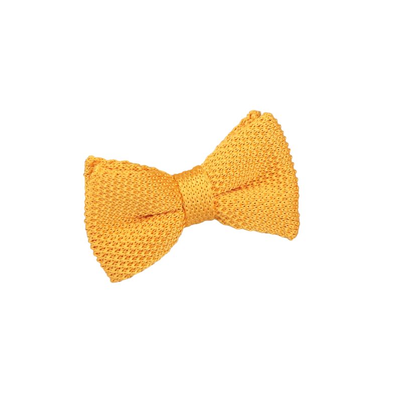 Super Adult Red Solid Color Yellow Stripe Knitted Bow Ties for Men