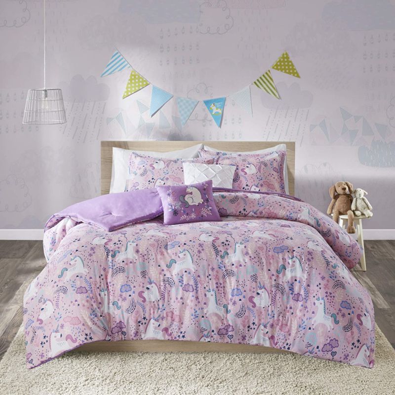 Super Soft Disperse Print Unicorn Printed Kids Microfiber Comforter Set