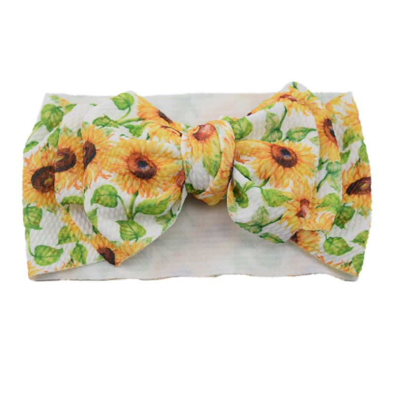 Sweet Baby Print Headwraps Sunflower Headband Print Waffle Headband