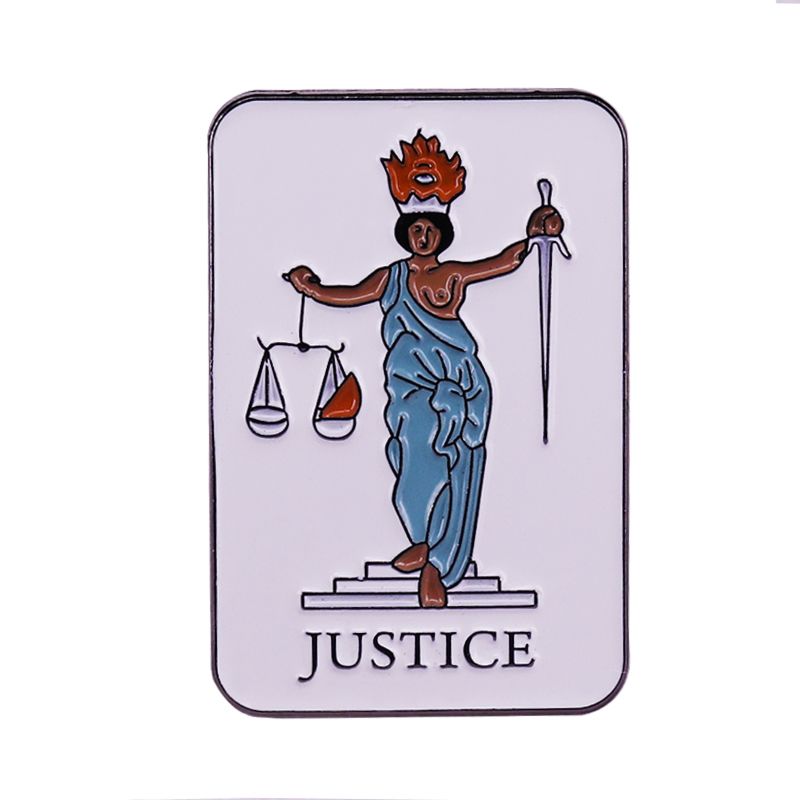 Tarot Card Justice Pin Unique Divination Gifts Fortune Teller Witch Accessories