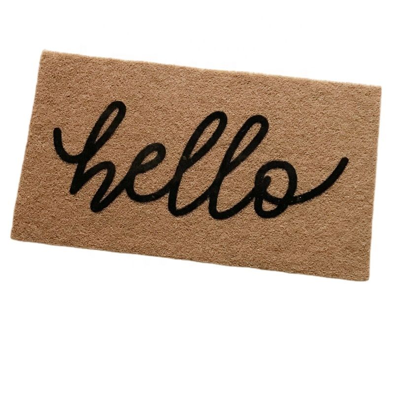 Thicken Pvc Backing Welcome Entrance Doormat Brown Carpet to Keep Room Clean