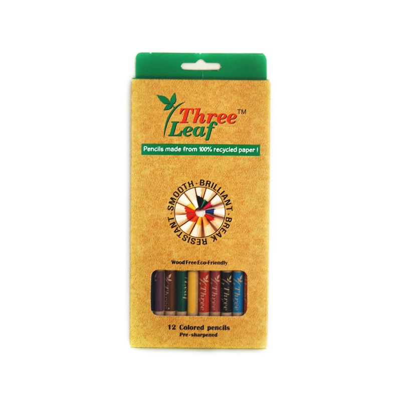 Three Leaf 12 Ct Recycled Paper Color Pencils in Premium