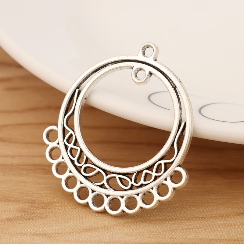 Tibetan Silver Chandelier Boho Earring Multi Strand Connector Charms Pendants for Jewelry Making Accessories 37X30Mm