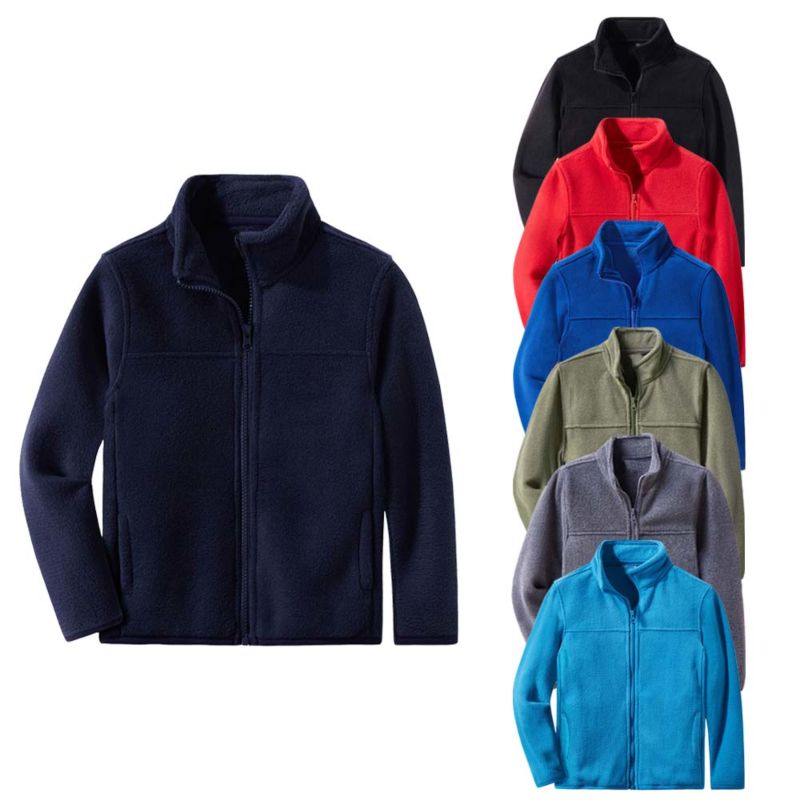 Toddler Kids Polar Fleece Warm Jacket Baby Boys Girls Autumn Zip-Up Light Weight Long Sleeve Jacket