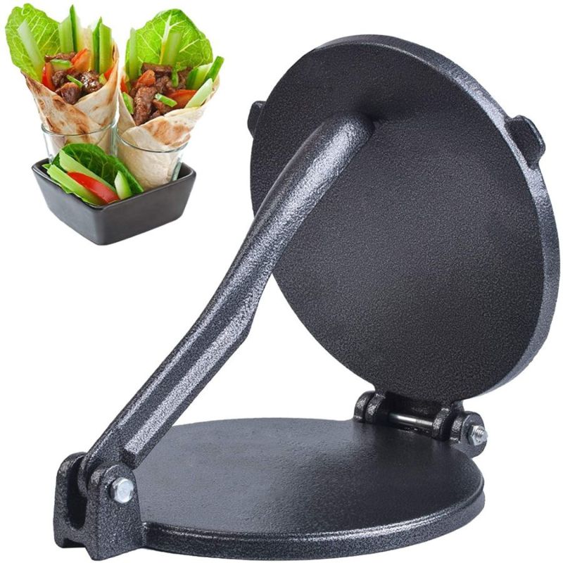 Tortilla Press Pure Cast Iron Automatic Ergonomic Handle Cast Iron Tortilla Press