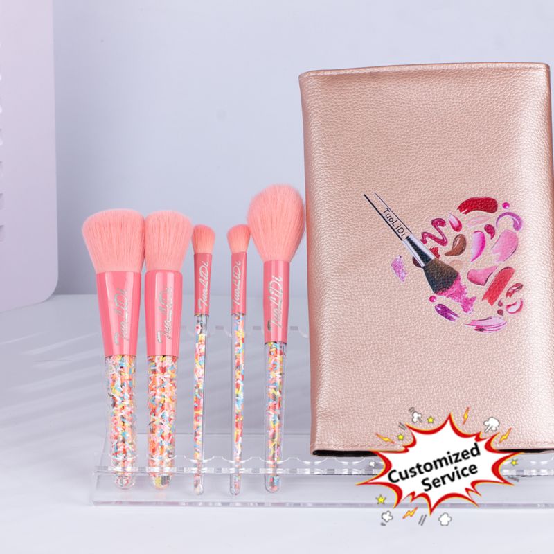 Tuolidi Por Mayor 5 Pcs 8Pcs Sprinkle Ice Cream Kawaii Face Cute Mini Pink Makeup Brushes