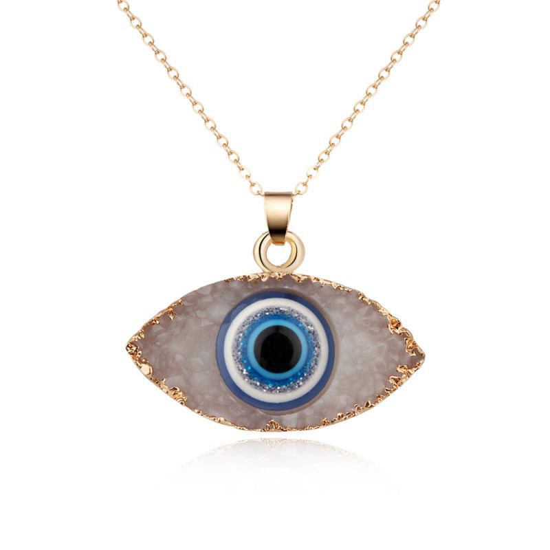 Turkish Personality Alloy Crystal Luck Evil Eyes Pendant Necklace
