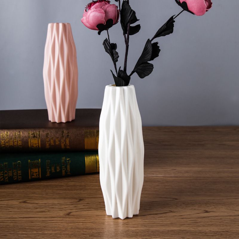 Unbreakable Flower Display Vase Simulation Glaze Plastic Vases for Wedding Office Home Hotel Office Decoration