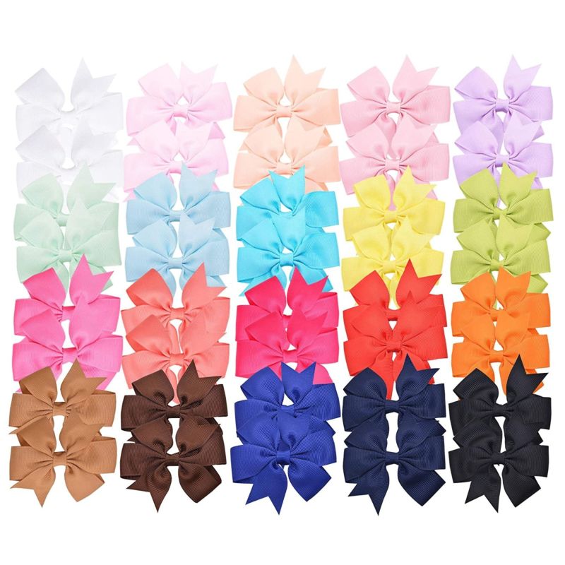 Uniq Kids Accesories Baby Girls Hair Bows Clips Boutique Grosgrain Ribbon Bow Pinwheel Barrettes for Babies Kids
