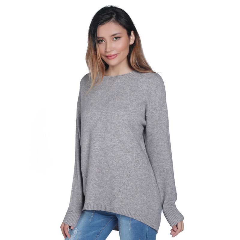 Unique Back Design Low Neck Oversize Women's Knitted Sweater Cashmere Sweater Loose Tops
