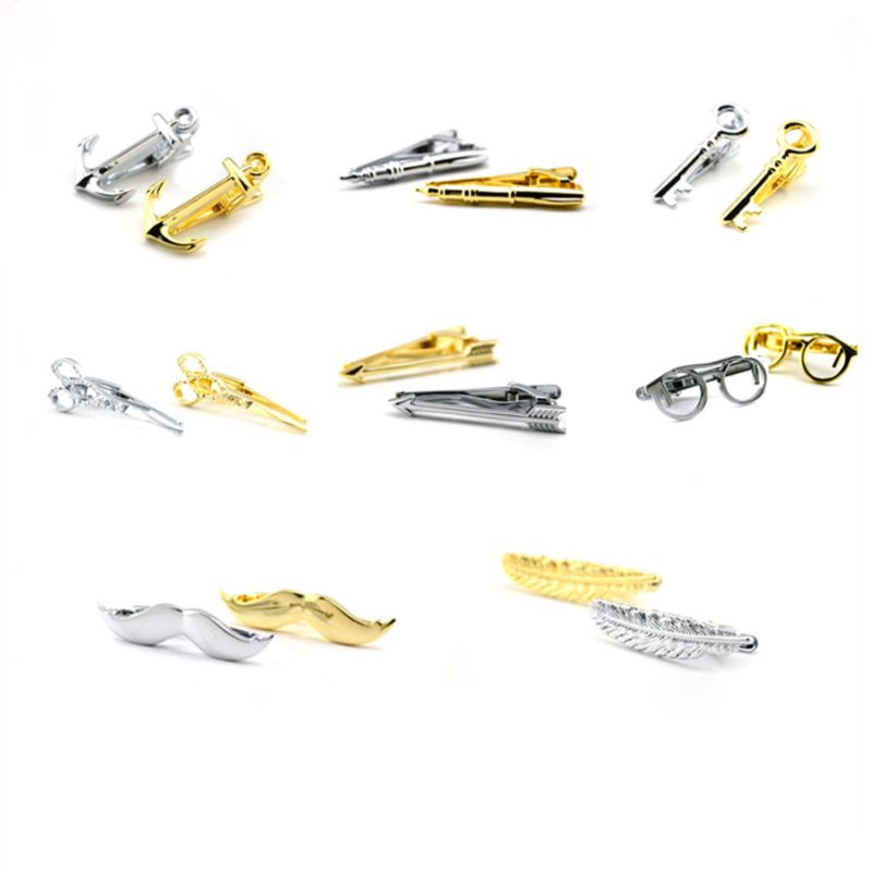 Unique Military Tie Bars Tie Clips for Men Glasses Shear Design