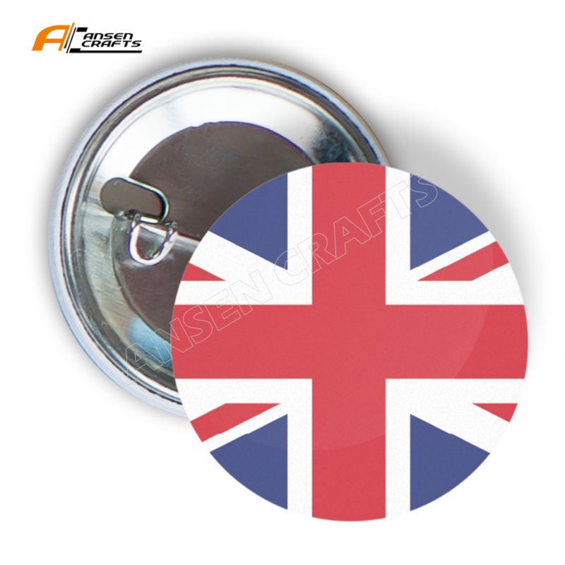 United Kingdom Uk Four Pack of Flag Pin Back Badge Buttons 2.25-Inch round Great Britain Button Pin