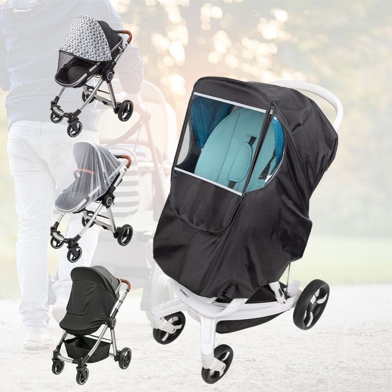 Universal Windproof Waterproof Dust Protection Stroller Rain Cover Baby Travel Weather Shield