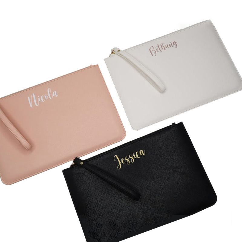 Vegan Pu Leather Cosmetic Bag with Single Handle Strap