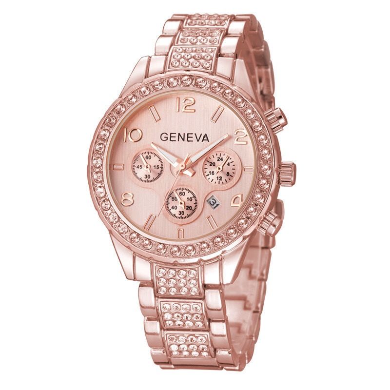 Vintage Geneva Watch Women Bracelet Wristwatches Ladies Diamond Bracelet Watch Buckle Dial Watch