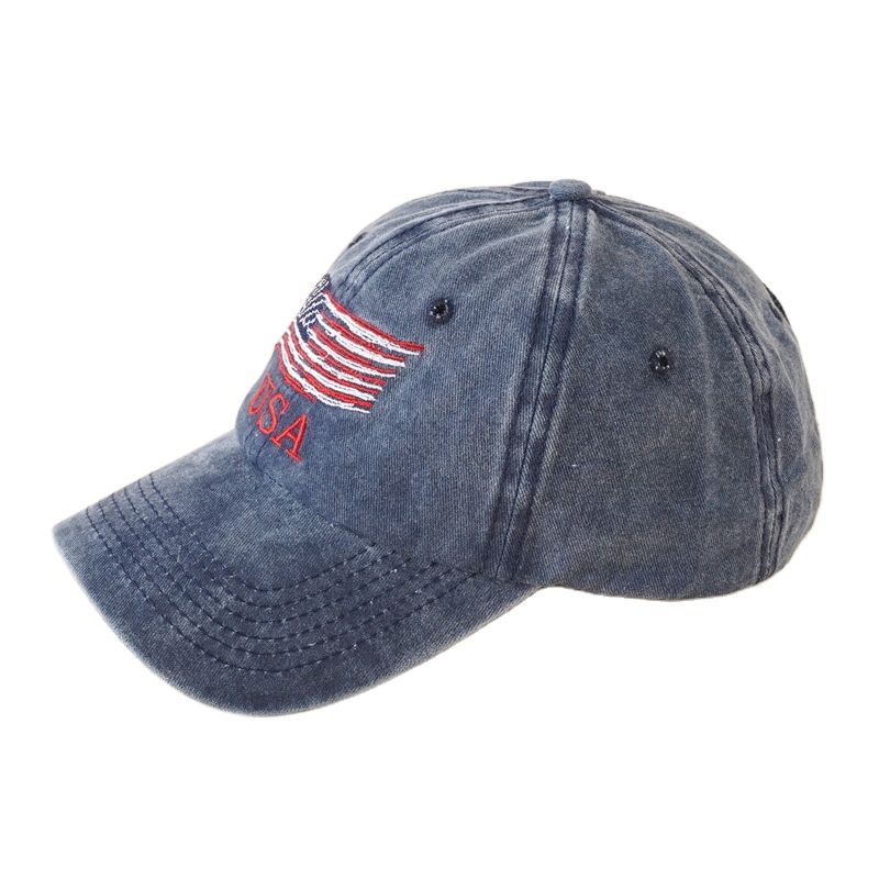 Vintage Personality Embroidered Baseball Hat American Flag Washed Sport Trucker Hat