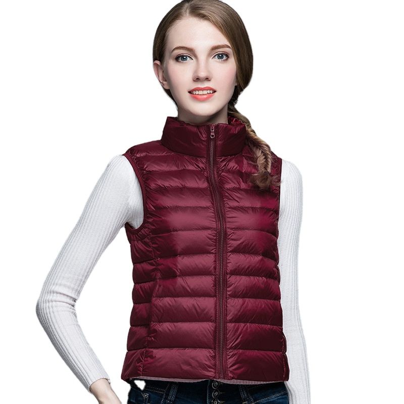 Warm Lightweight Stand Collar Women Puffer Waistcoat Warm down Vest