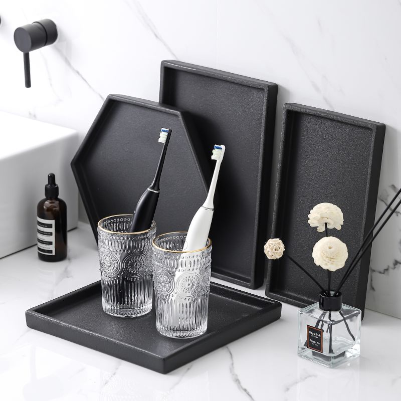 Washing Table Storage Tray Ceramic Hotel Toiletries Tray Creative Rectangular Tray Manufacturers