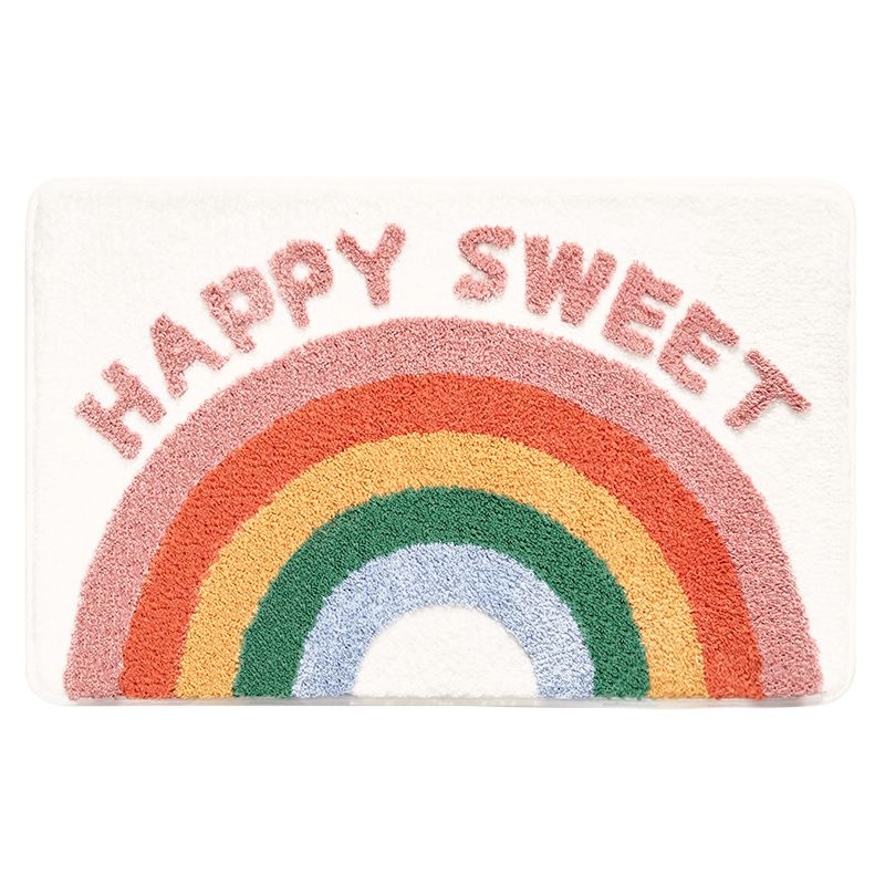 Waterproof Cartoon Flocking Home Bathroom Absorbent Sheepskin Mat Bathroom Non-Slip Mat Bedroom Door Mat Toilet Door Carpet
