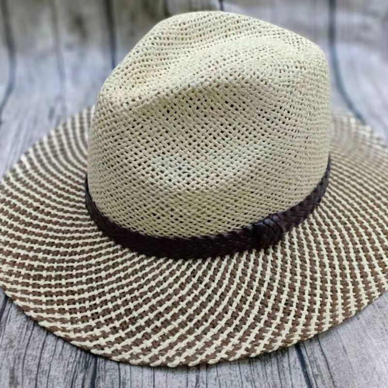 Western Men's and Women's Outdoor Beach Sun Visor Cowboy Straw Hat Gentleman's Panama Hat