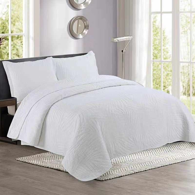 White Cotton Embroidery Bedspread Three Pieces Bedding Set Bed Spread King Size