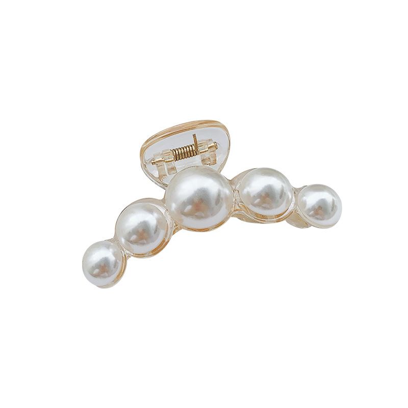 White Women Hair Clips Accessories Pearl Crystal Hair Claw for Girls