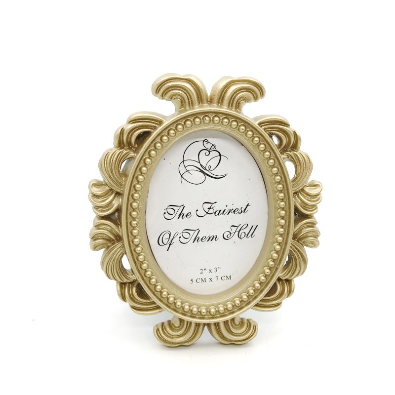 Wholesales Gold Oval Baroque Photo Frame Wedding Favors Golden Elliptical Picture Frame Event Party Supplies