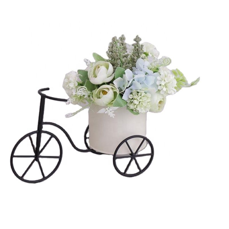 Wholesales White Metal Bicycle Designed Plant Pot Stand For