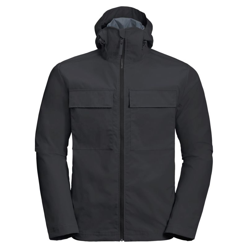 Windbreaker Storm Jacket Men's Wear Windproof Stretch Fabric with Two Chest Pockets