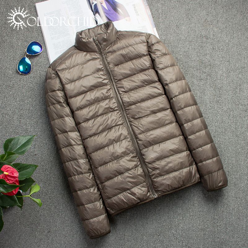 Windproof Puffer Quilted Coat Army Green Light down Jacket Men Man