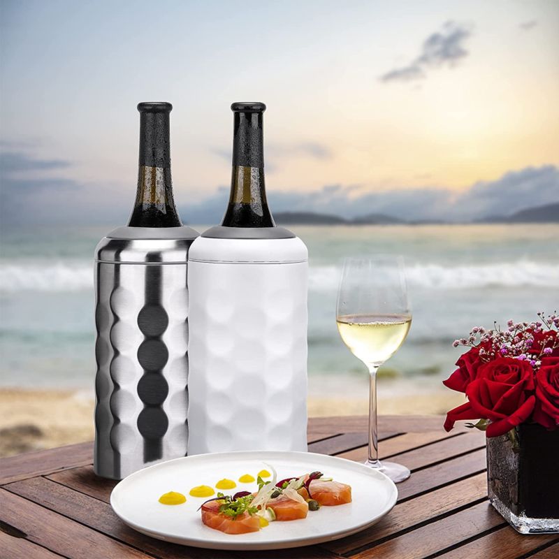 Wine Chiller, Premium Iceless Wine Cooler Keeps Wine Cold up to 6 Hours, Vacuum Insulate Wine Accessory Fits Most 750Ml Bottles